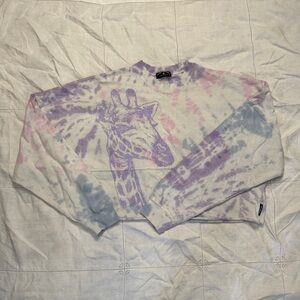 Spirit Jersey Tie-Dye Giraffe Sweatshirt size S